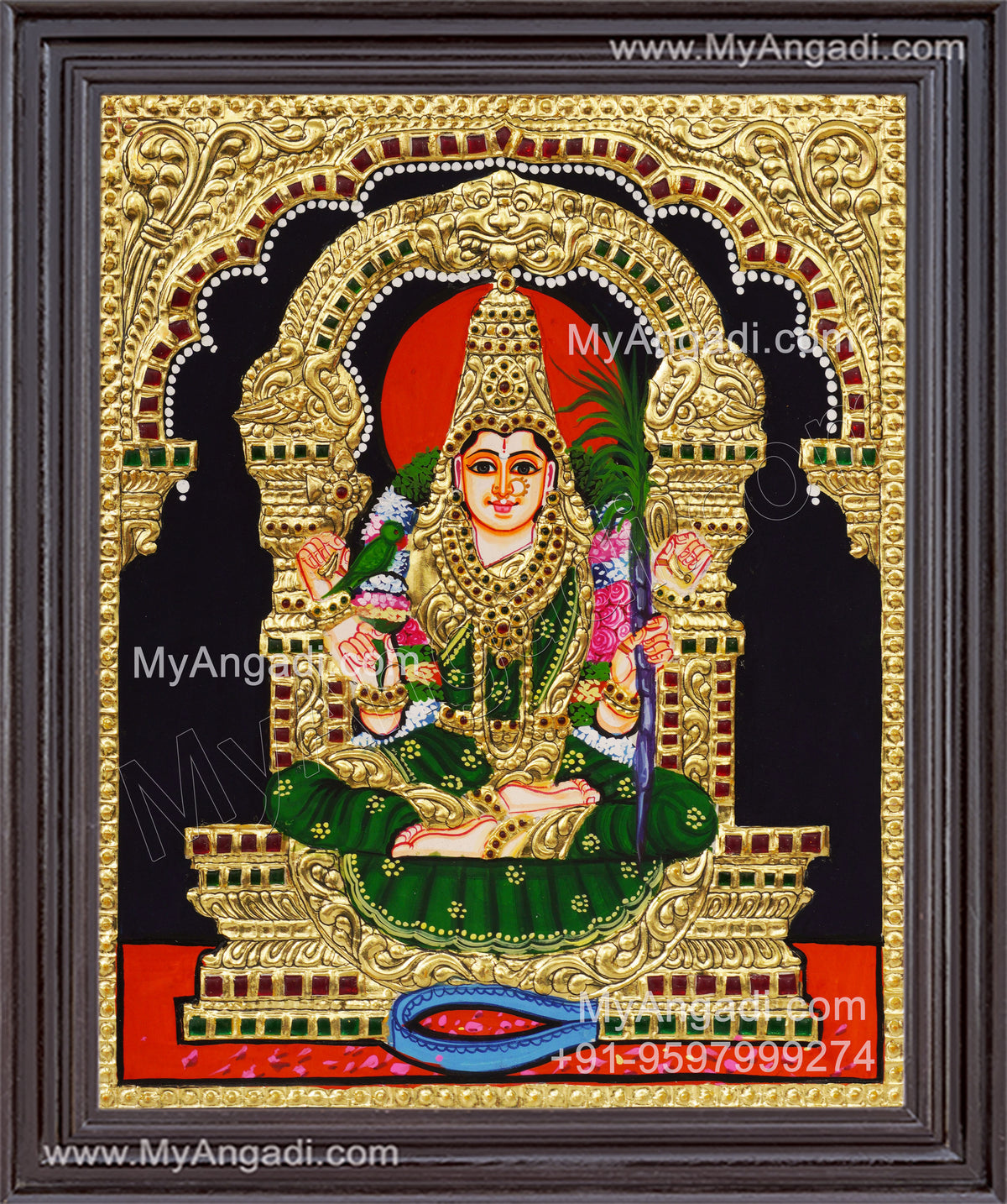 Kamatchi Amman Tanjore Painting