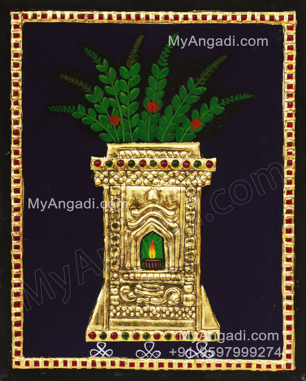 Tulsi Maadam Tanjore Painting