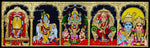 Simahadri appanna, Krishnar, Perumal with Garudan and Hanuman, Lalitha Devi, Ram Sita5 Panel Tanjore Painting