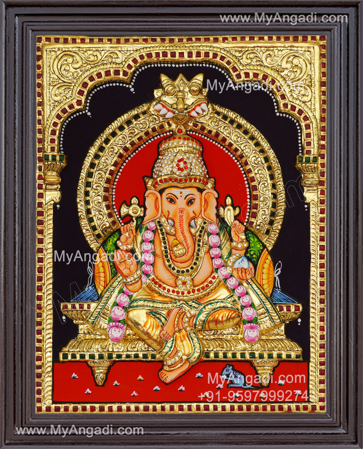 Ganesha 3D Tanjore Painting