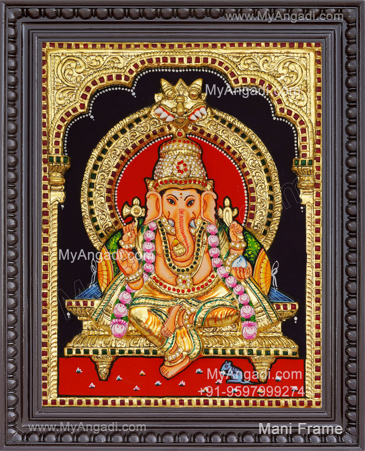 Ganesha 3D Tanjore Painting
