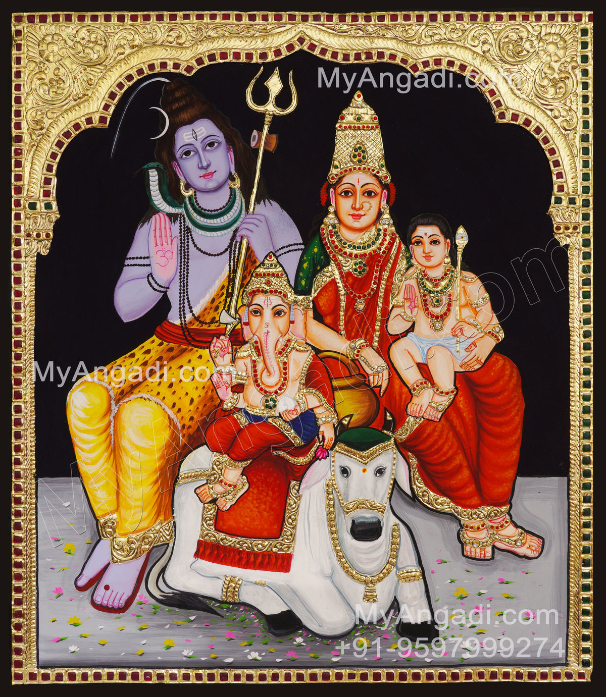 Shivan Parivar Tanjore Painting