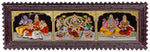 3 Panel Sivan Family, Raja Rajeshwari, Vishnu Lakshmi Tanjore Painting