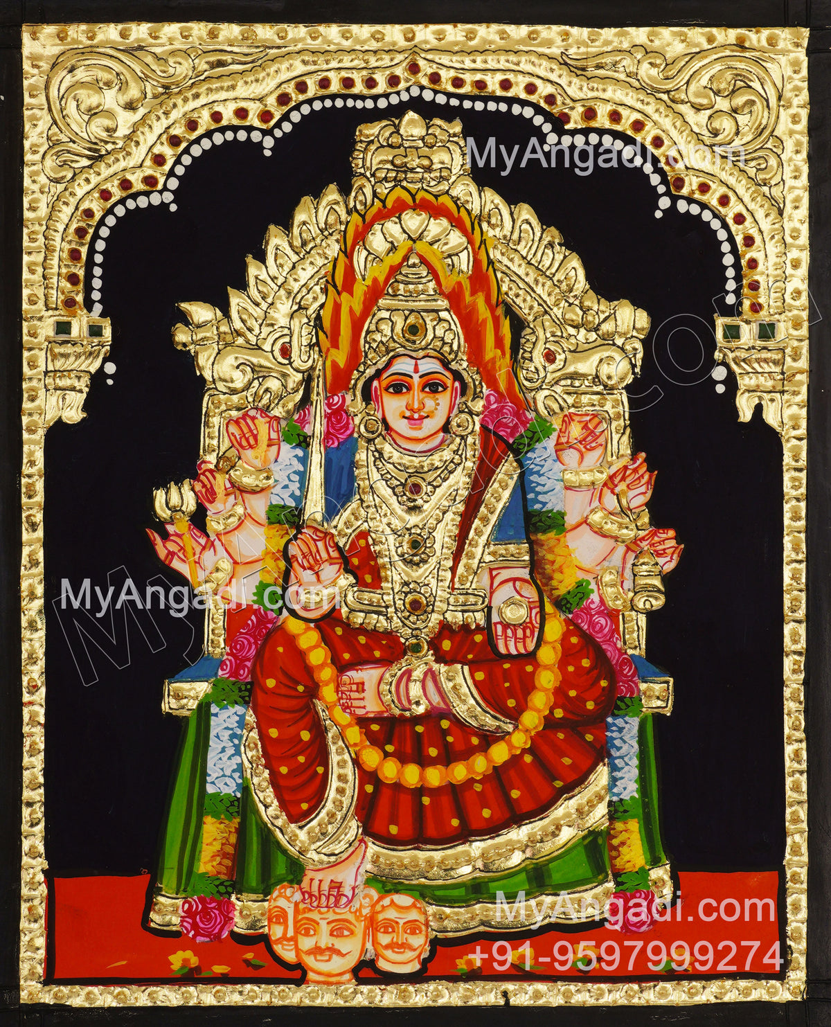 Samayapura Mariamman Tanjore Painting
