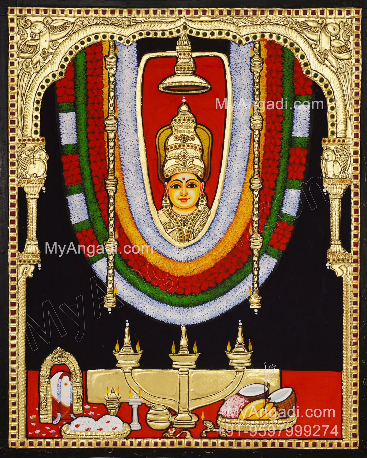 Meenkulathi Bagavathi Amman Tanjore Painting