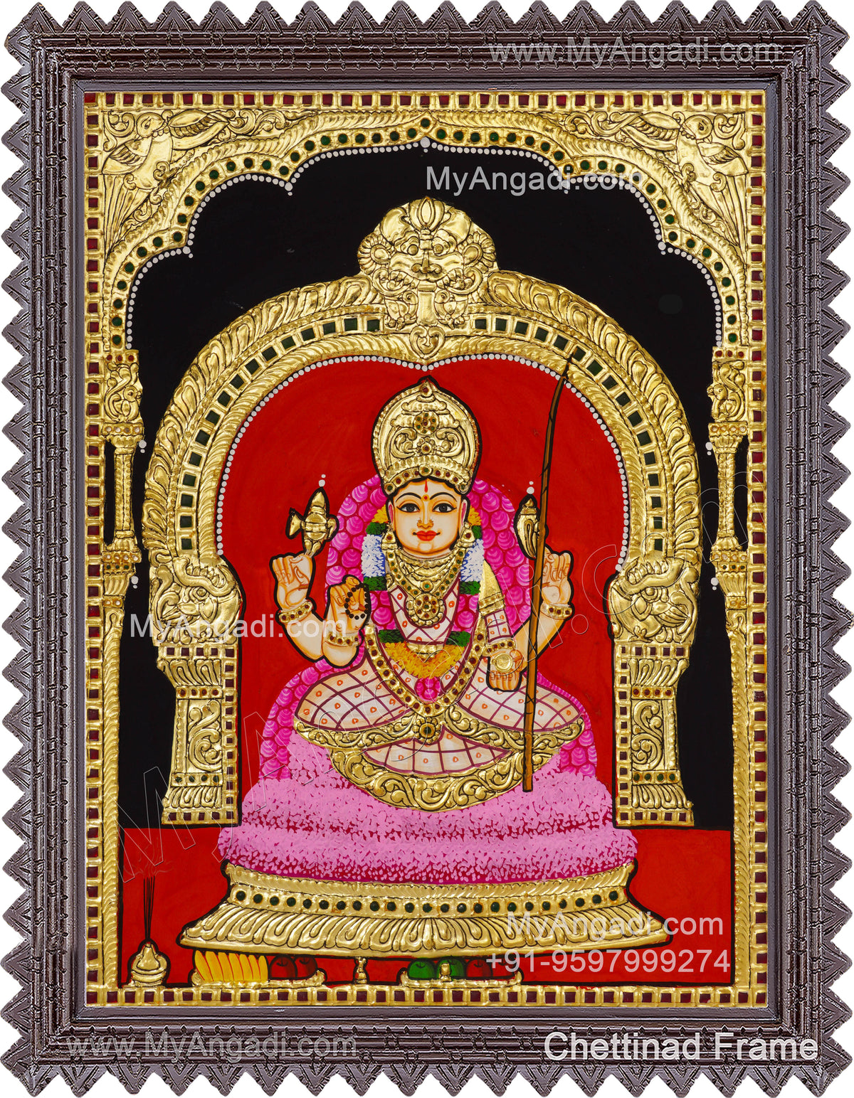 Agni Amman Tanjore Painting
