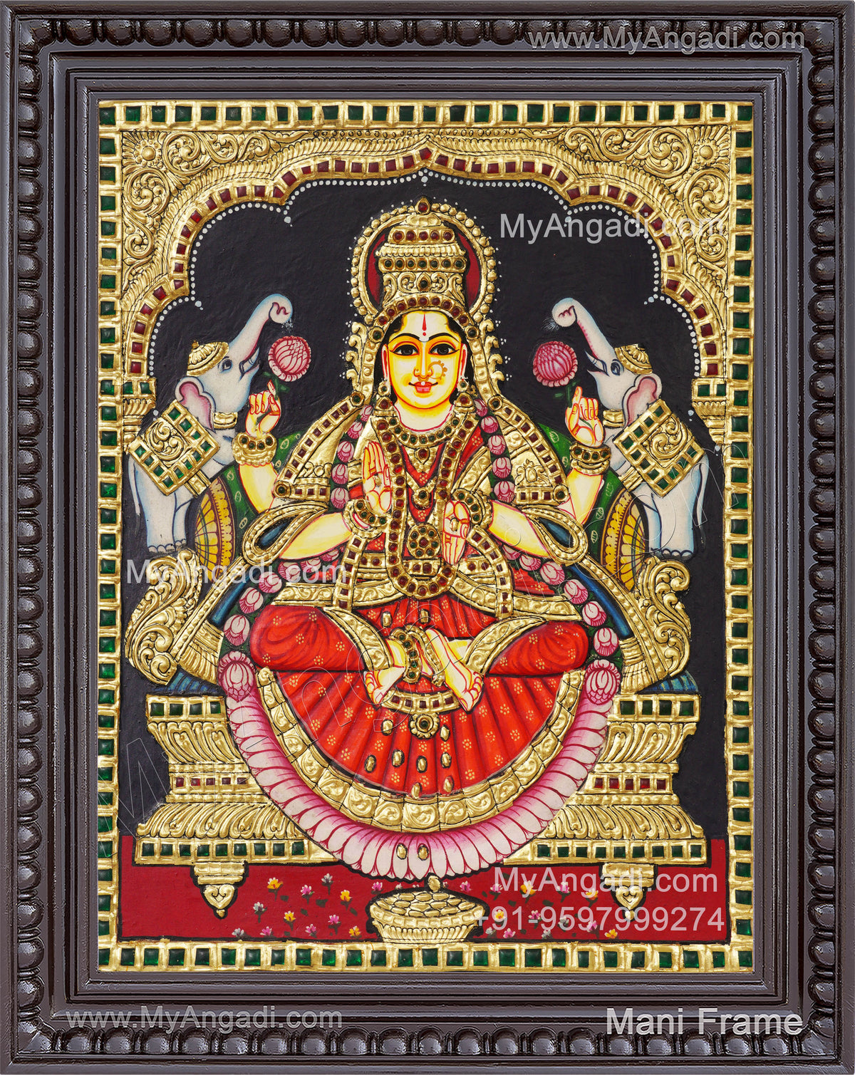 Gajalakshmi Tanjore Painting