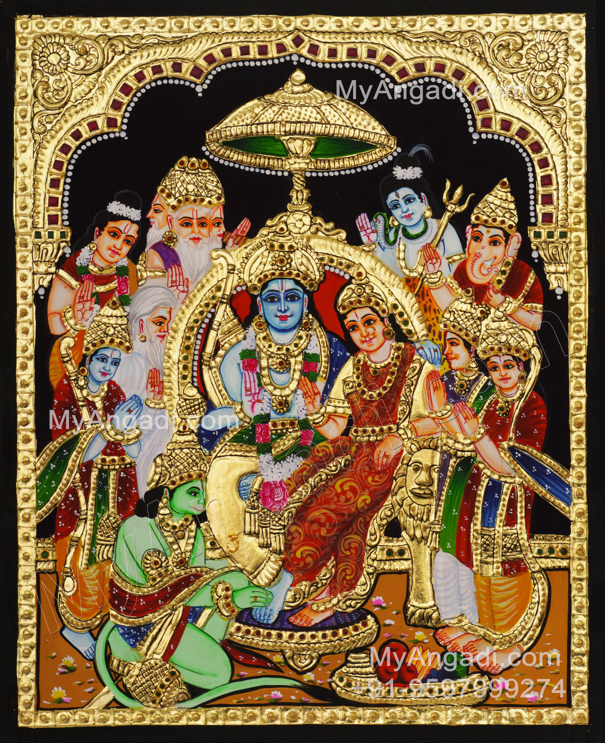 Ramar Pattabhishekam Tanjore Painting