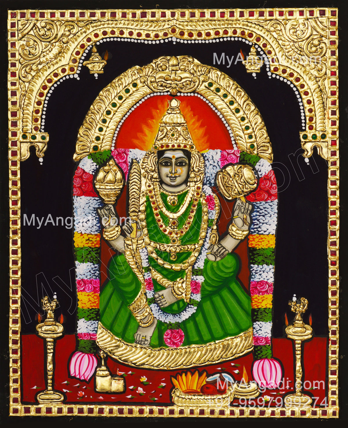 Angala Parameshwari Amman Tanjore Painting