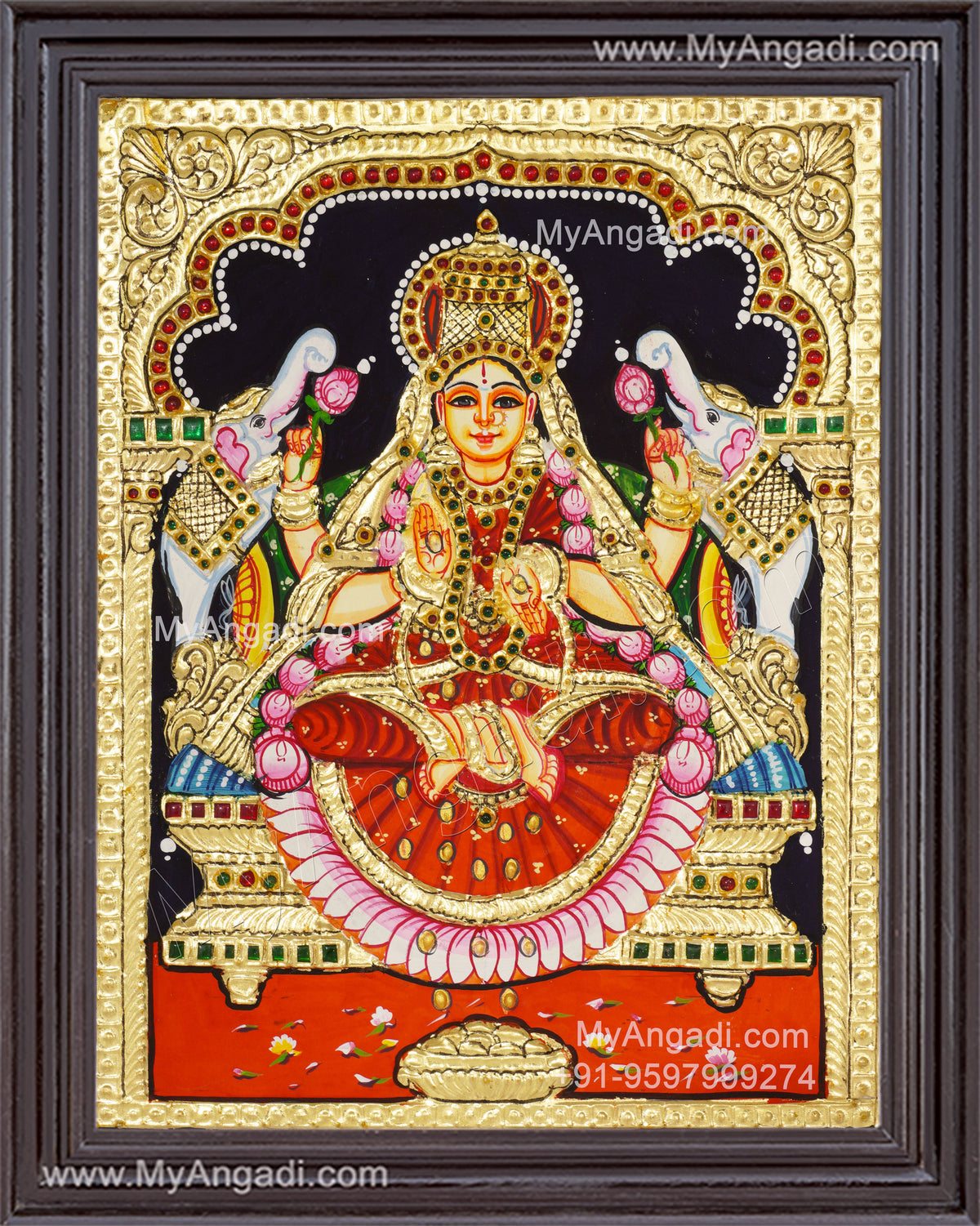 Gajalakshmi Tanjore Painting