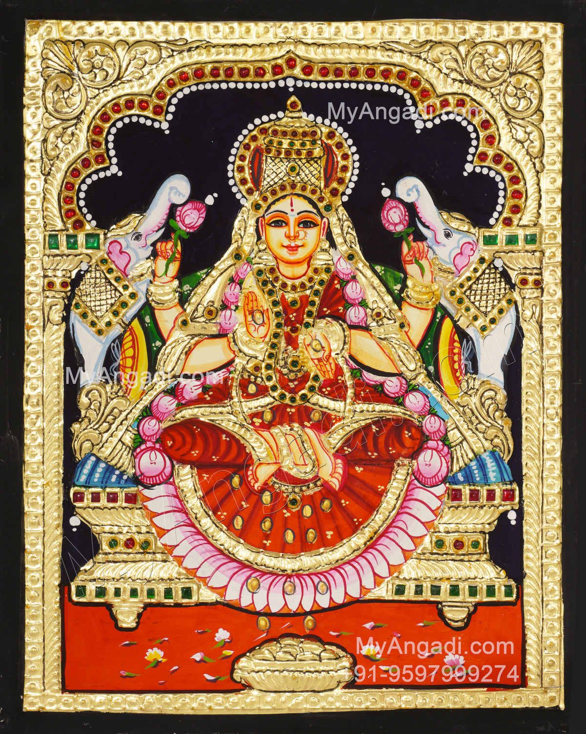 Gajalakshmi Tanjore Painting