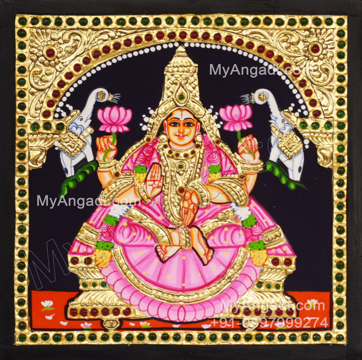 Gajalakshmi Tanjore Painting