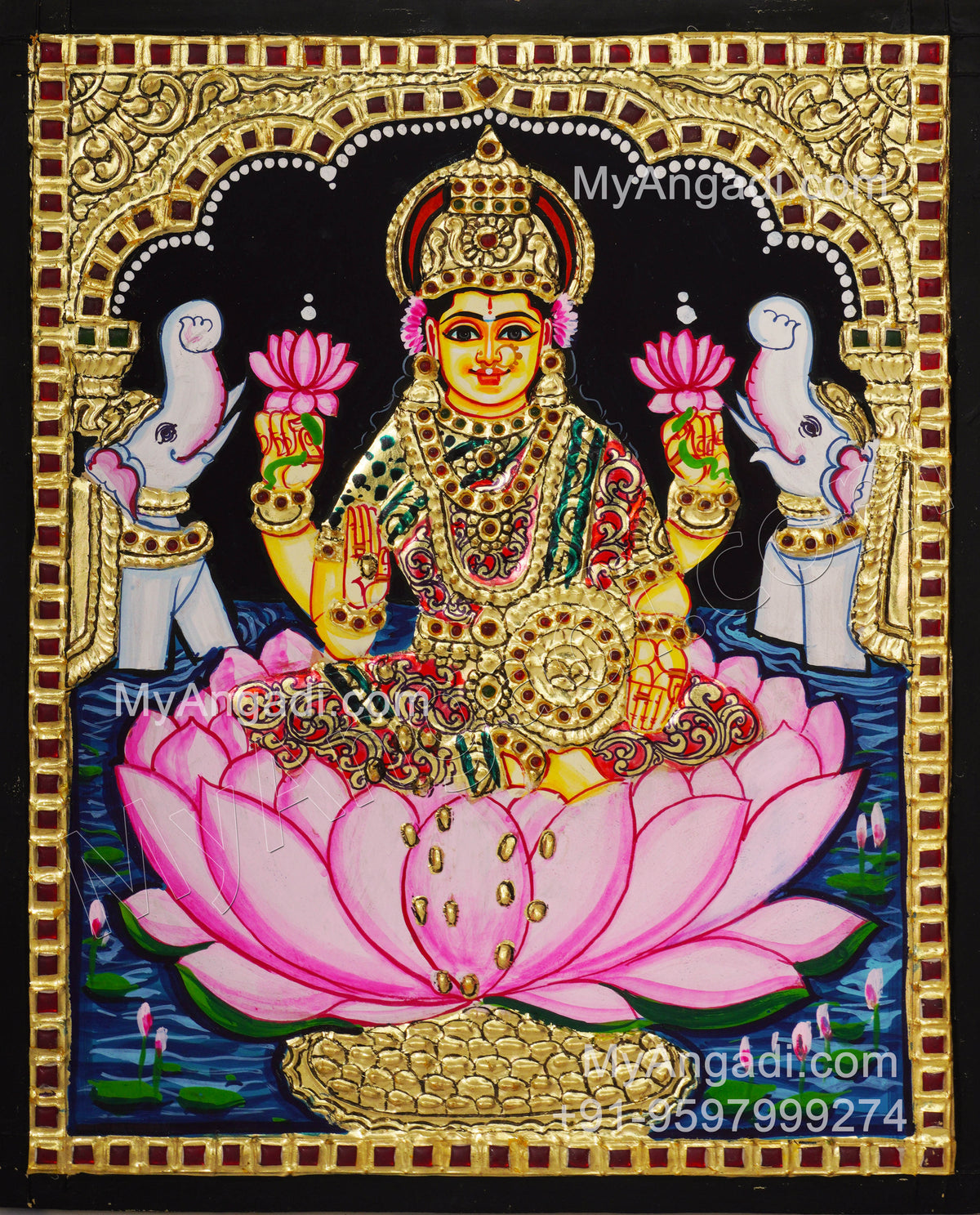Gajalakshmi Tanjore Painting