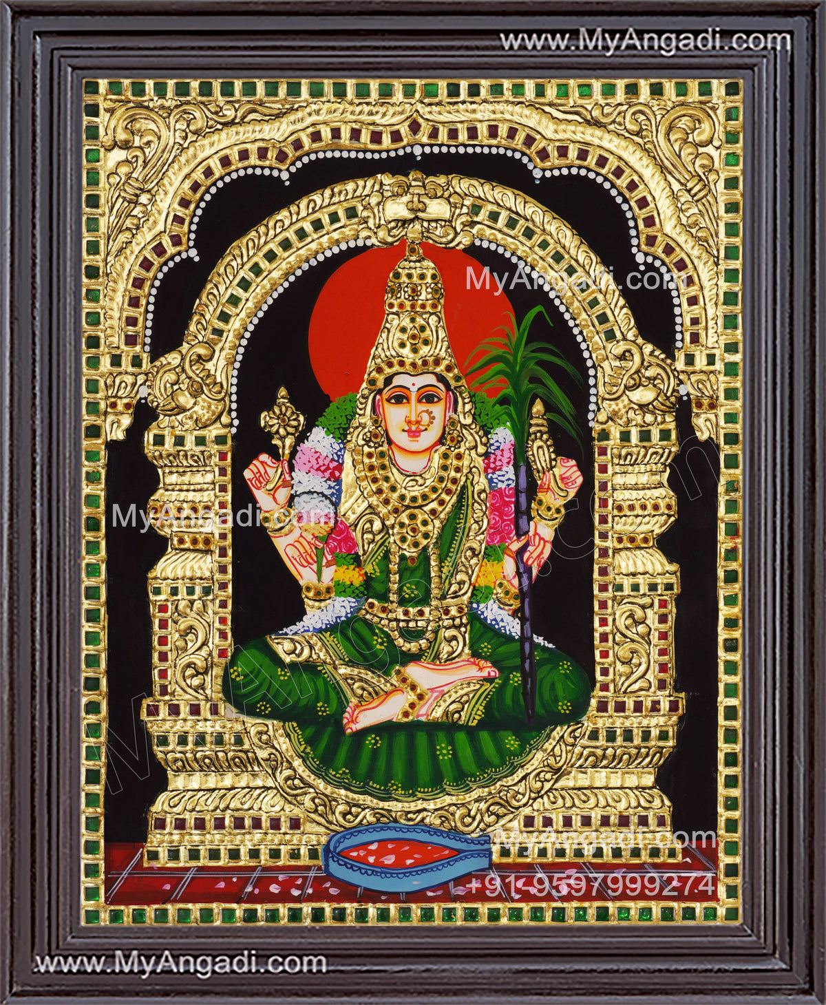 Kamatchi Amman Tanjore Painting