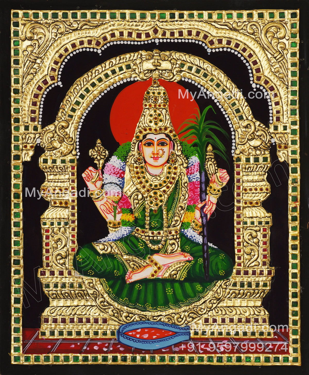 Kamatchi Amman Tanjore Painting