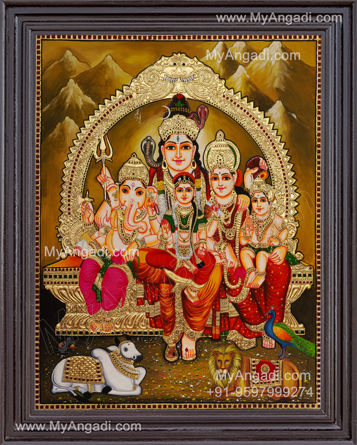 Lord Shiva Family Tanjore Painting