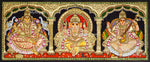 3 Panel Ganesha Lakshmi Saraswathi Tanjore Painting