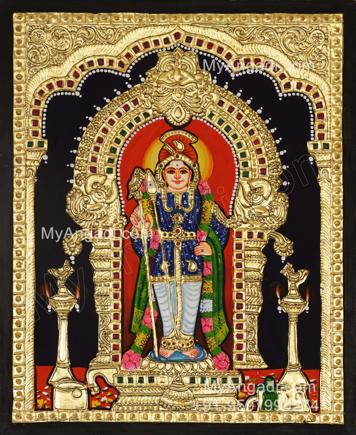 Raja Alangara Murugar Tanjore Painting