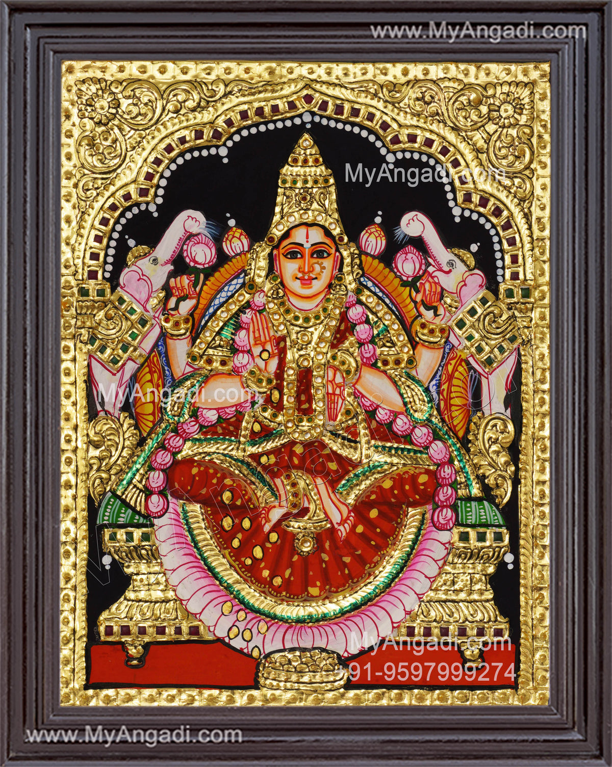 Gajalakshmi Tanjore Painting