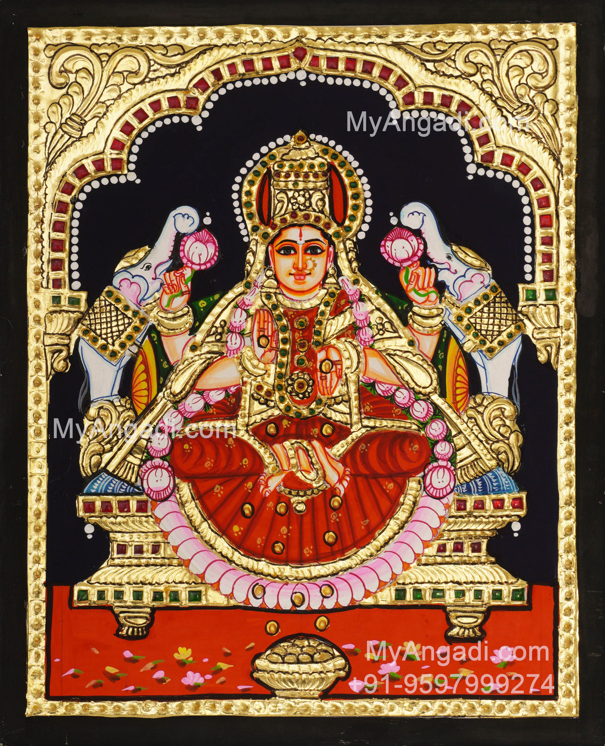 Gajalakshmi Tanjore Painting