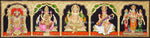 5 Panel Balaji Lakshmi Murugan Ganesha Saraswathi Tanjore Painting