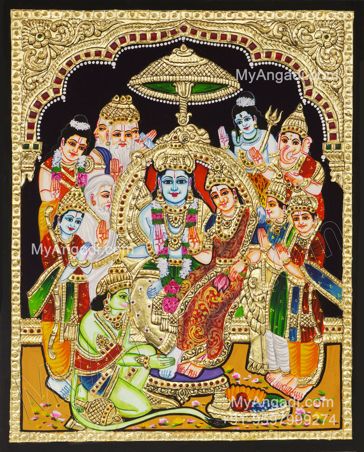 Ramar Pattabhishekam Tanjore Painting