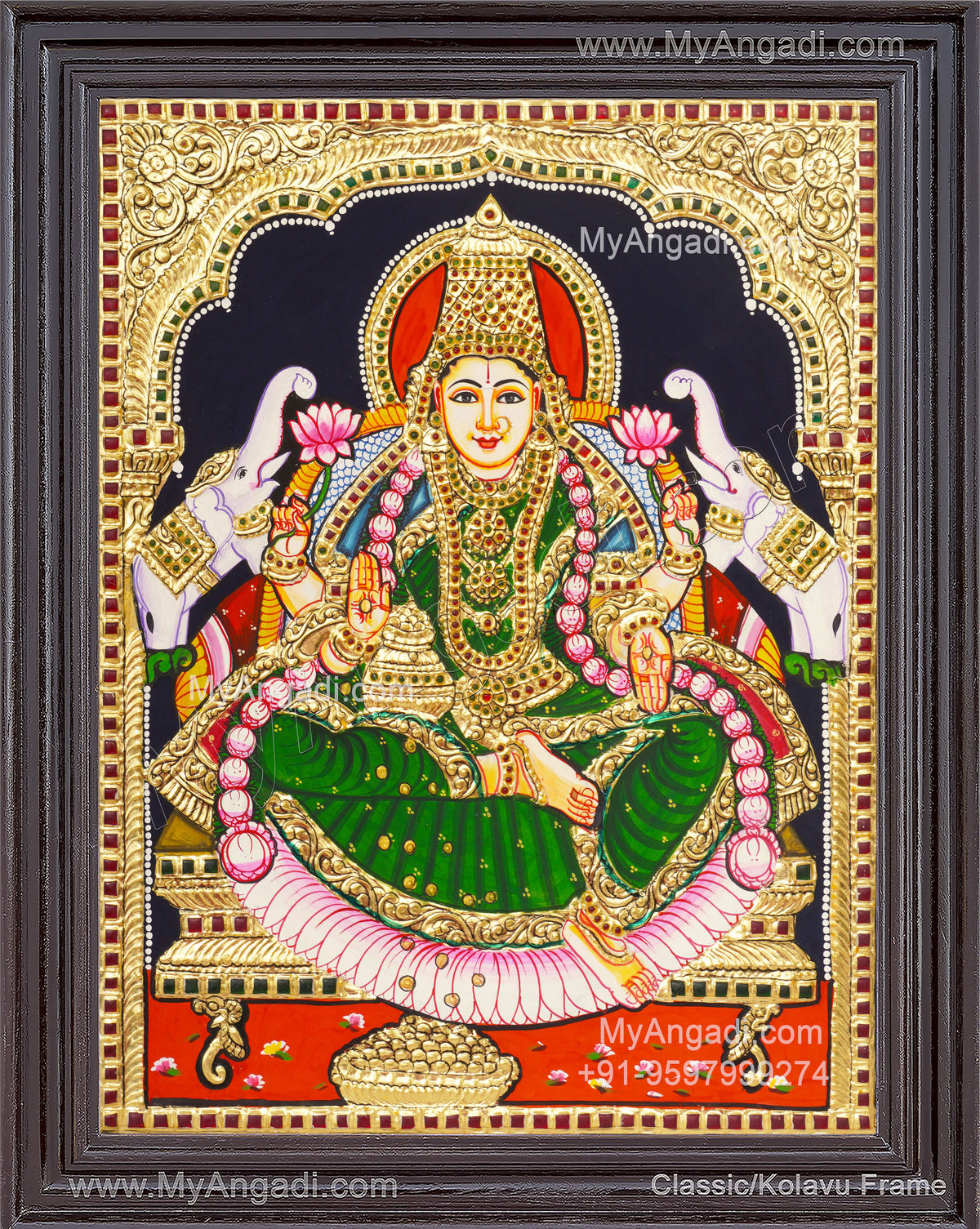 Gajalakshmi Tanjore Painting