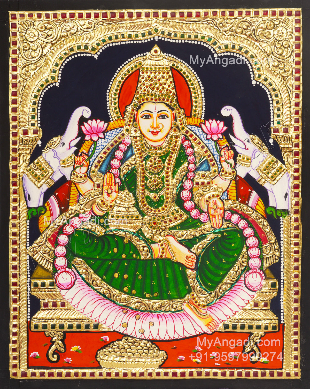Gajalakshmi Tanjore Painting