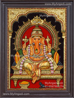 Ganesha 3d Embossed Tanjore Painting