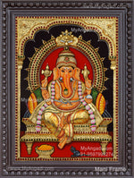 Ganesha 3d Embossed Tanjore Painting
