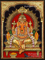 Ganesha 3d Embossed Tanjore Painting
