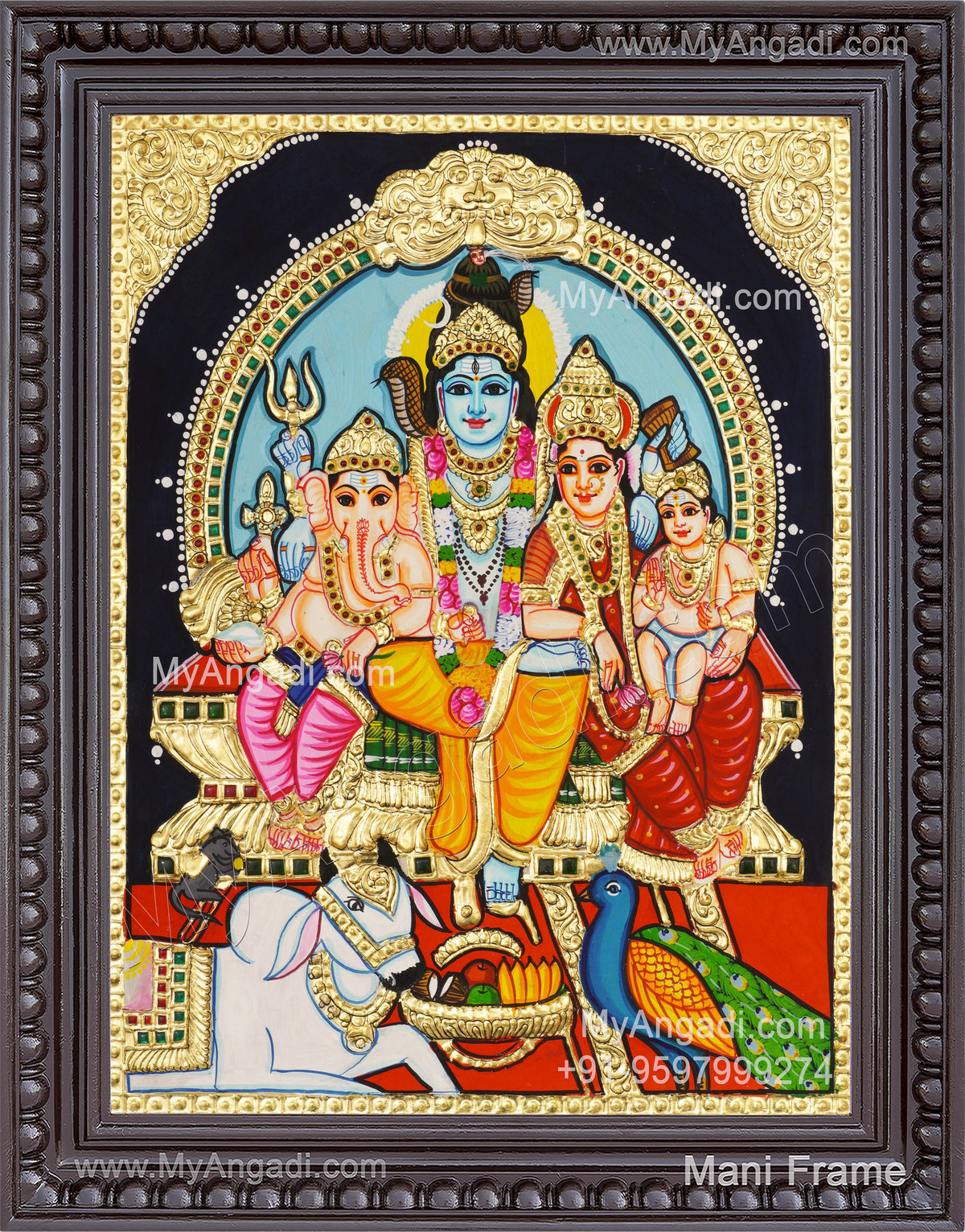 Shivan Family Tanjore Painting
