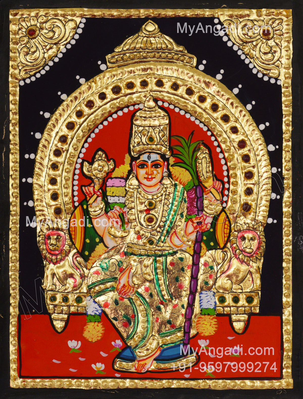 Kamatchi Amman Tanjore Painting
