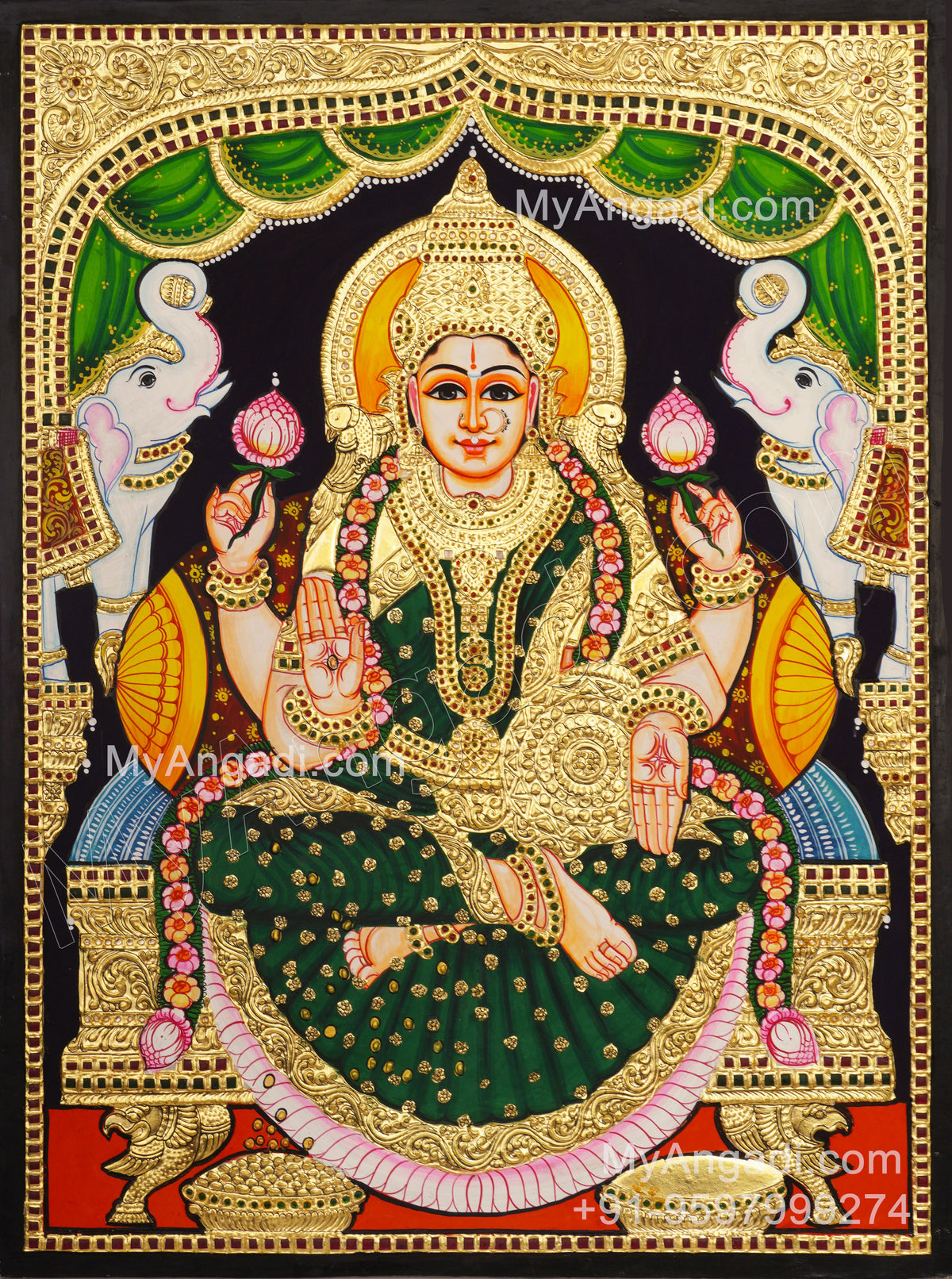 Gajalakshmi Tanjore Painting