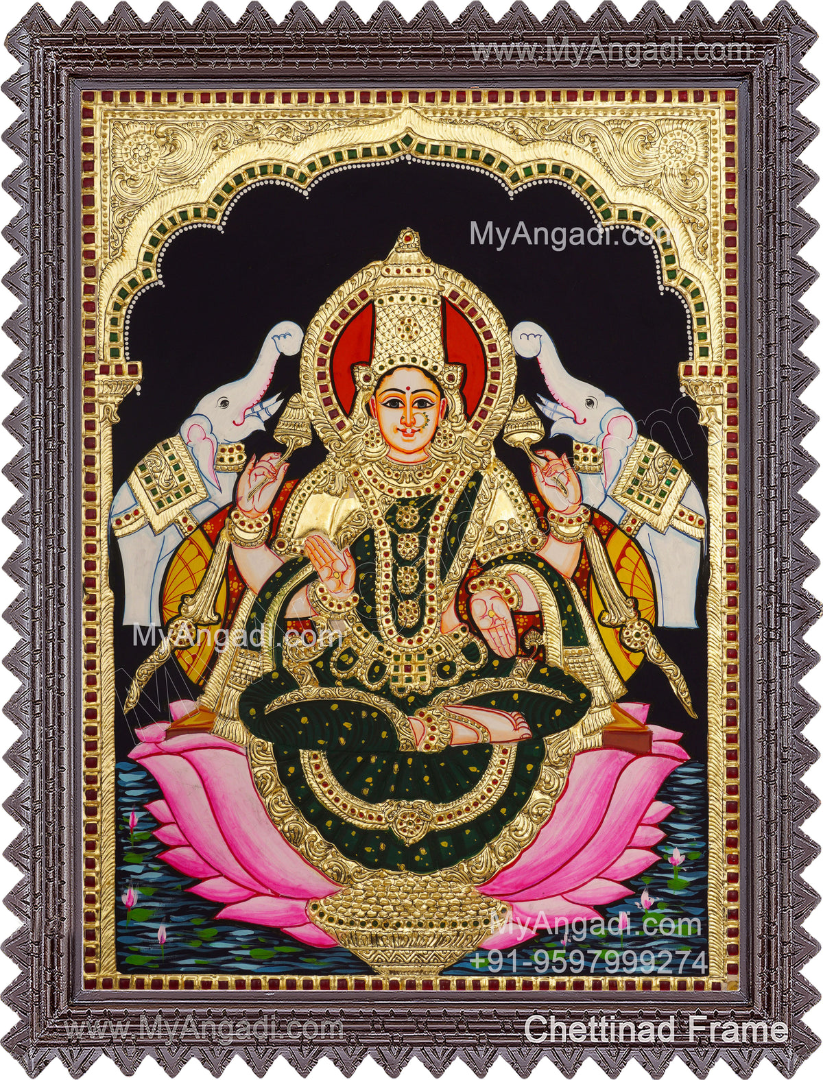 Gajalakshmi Tanjore Painting
