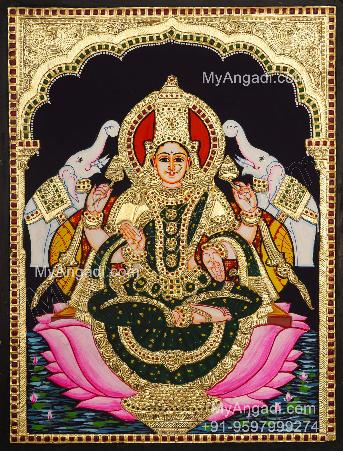 Gajalakshmi Tanjore Painting