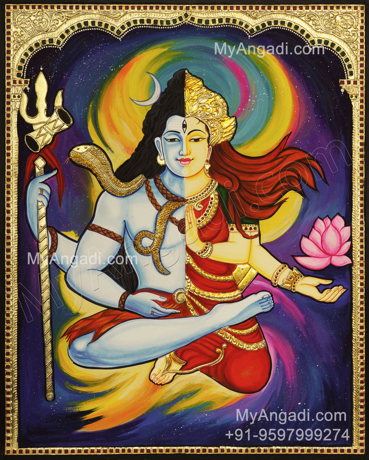 Arthanareeswarar Tanjore Painting
