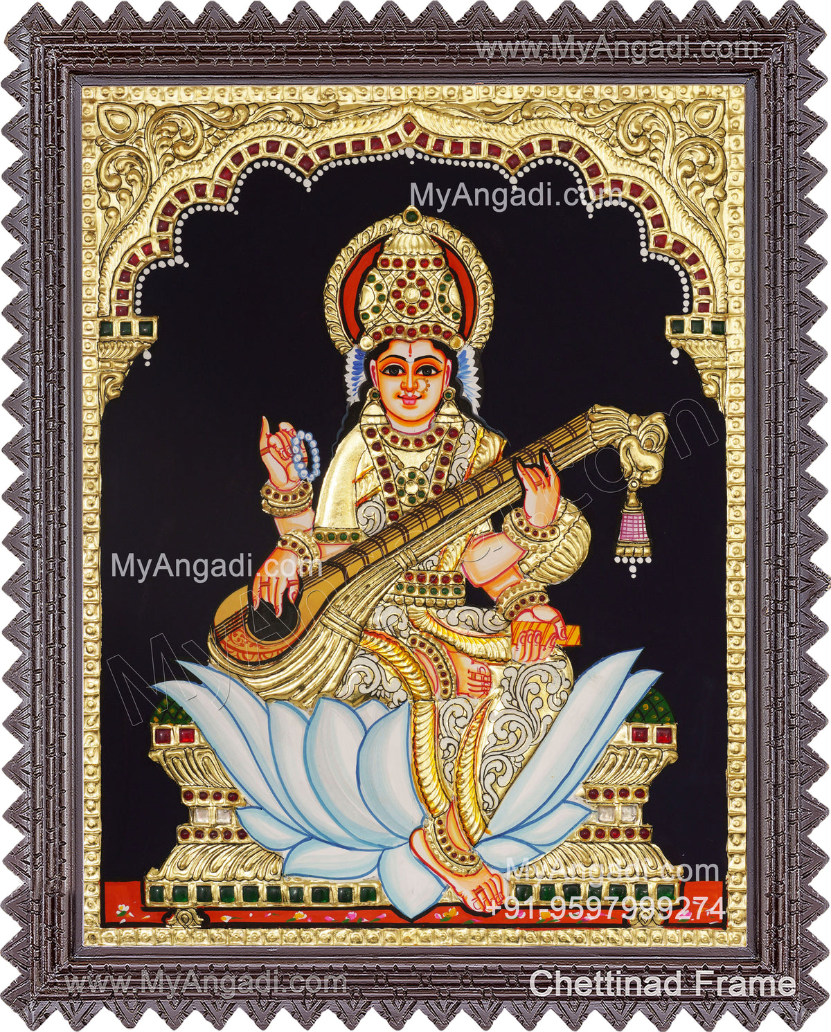 Saraswathi Tanjore Painting
