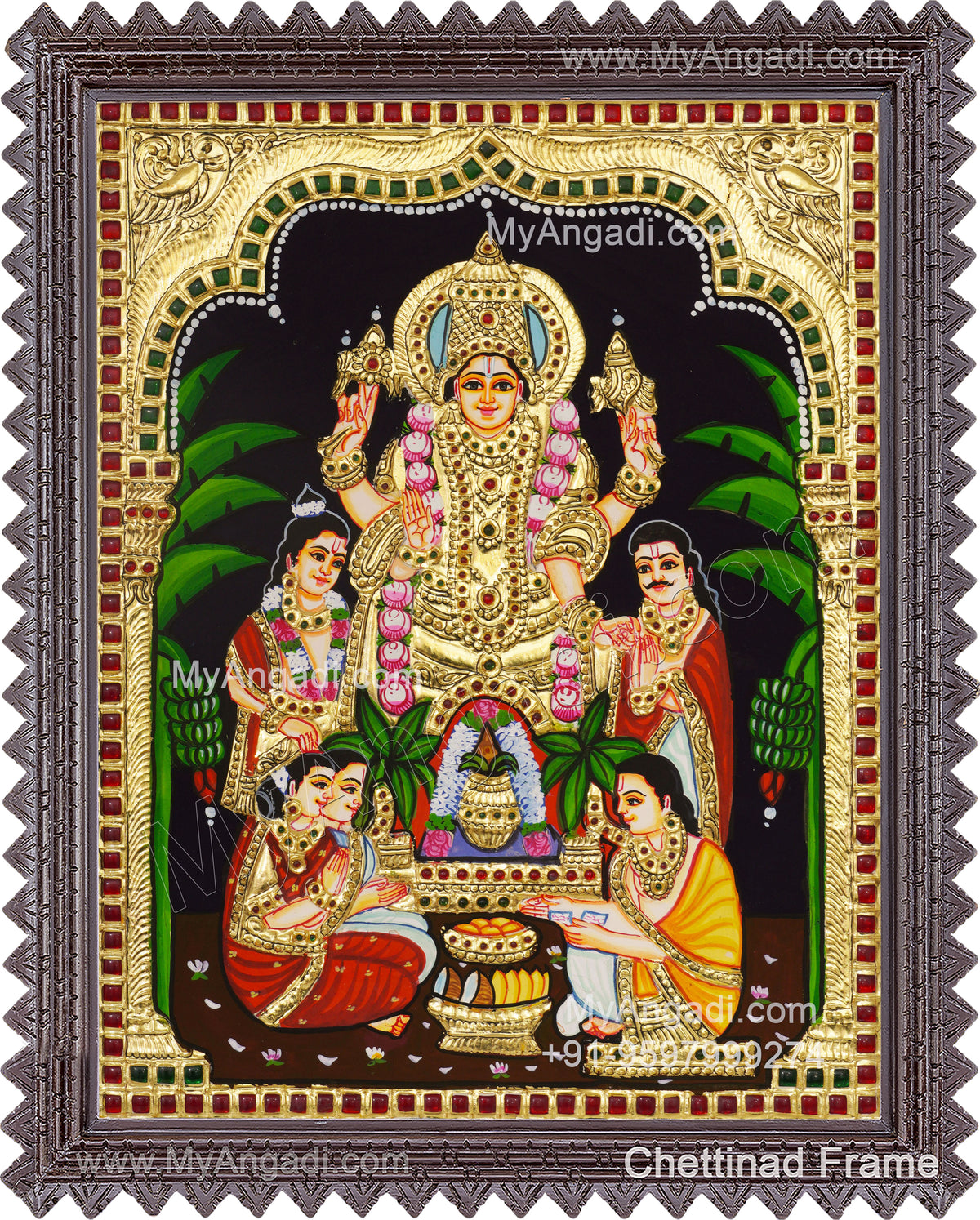Satya Narayana Swami Tanjore Painting