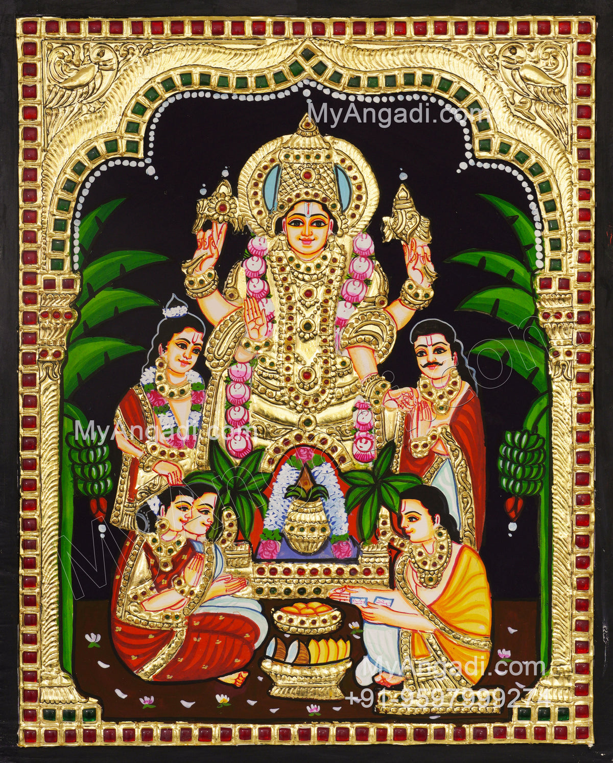 Satya Narayana Swami Tanjore Painting