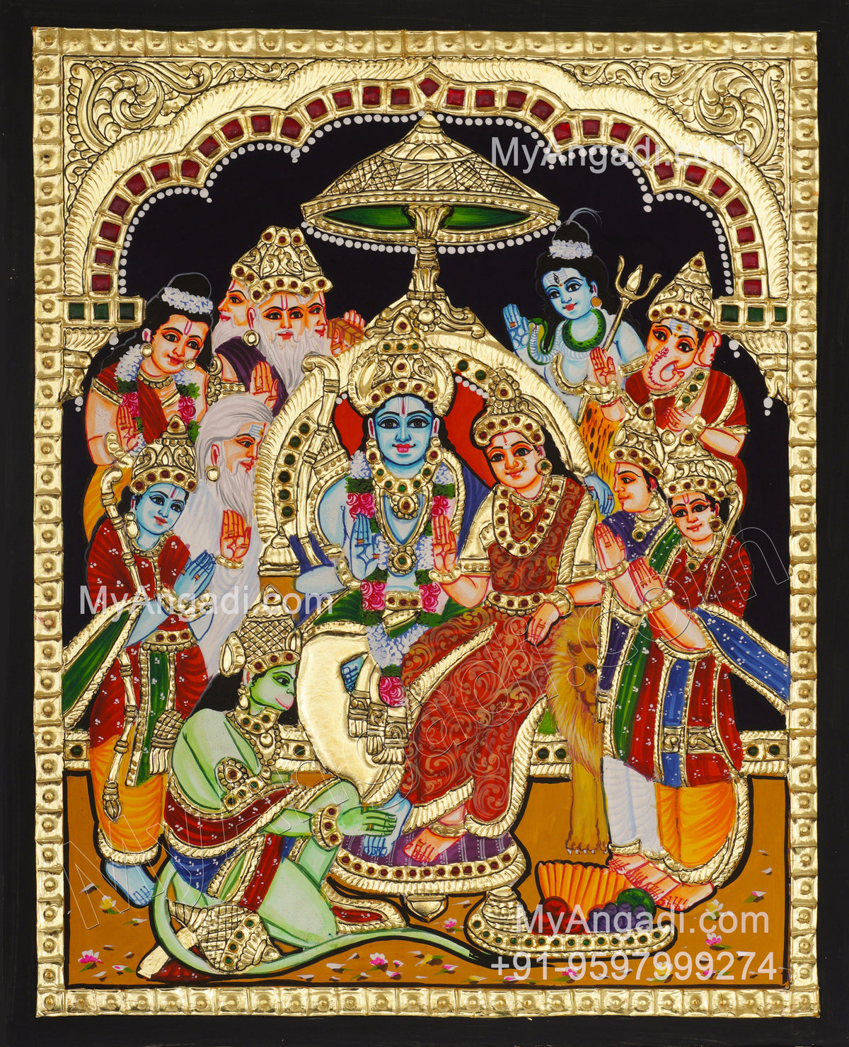 Ramar Pattabhishekam Tanjore Painting