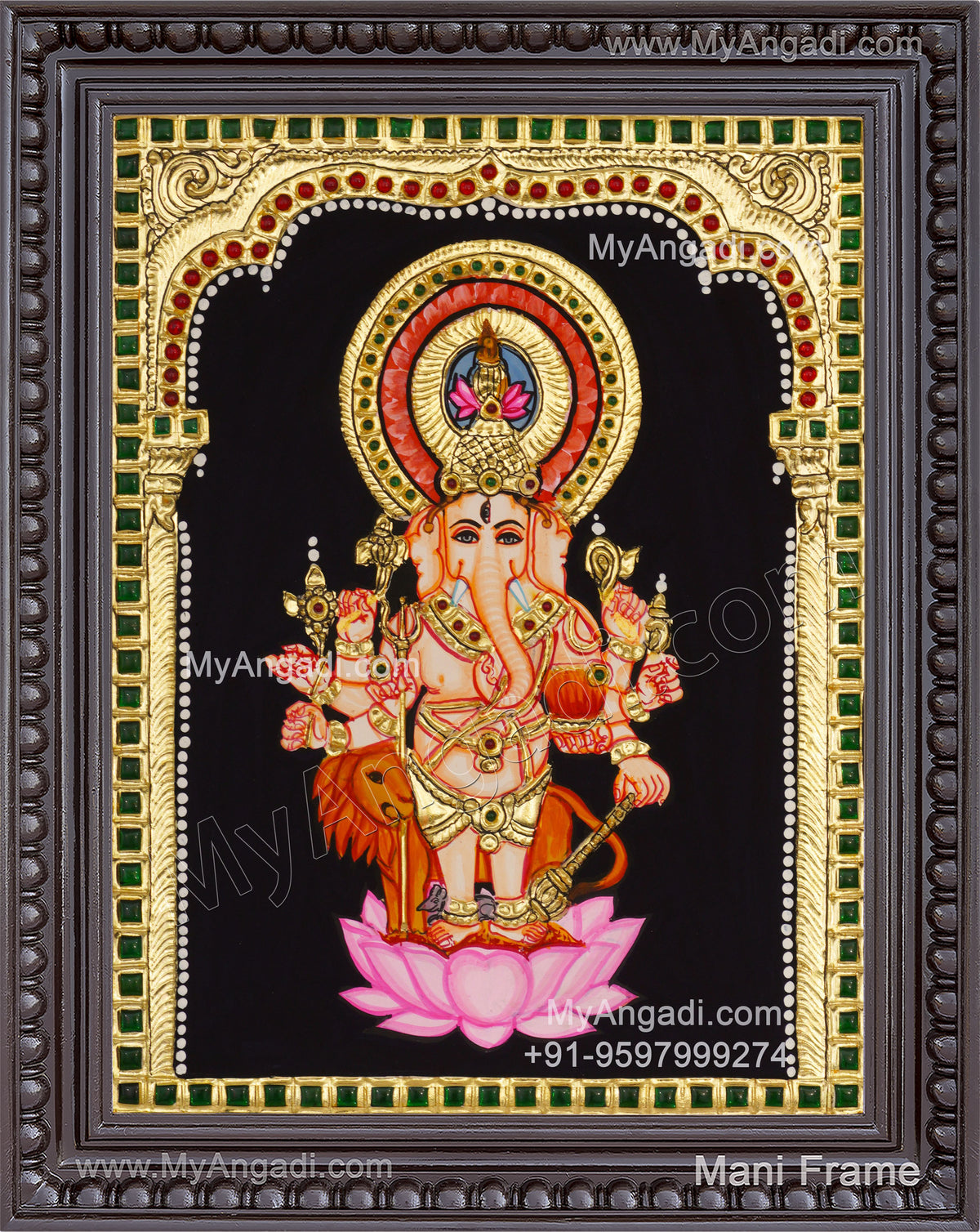 Kan Dhrishti Ganapati Tanjore Painting