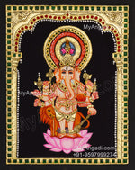 Kan Dhrishti Ganapati Tanjore Painting