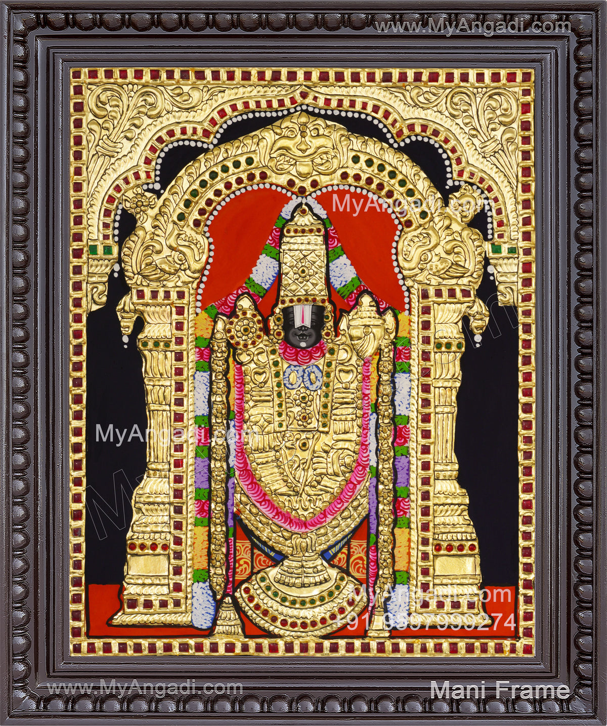 Perumal Tanjore Painting, Vishnu Tanjore Painting