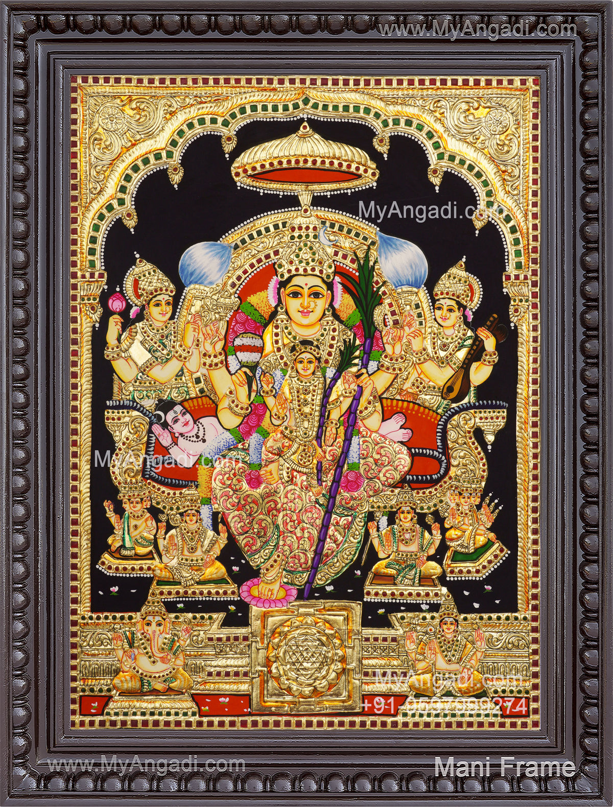 Raja Rajeshwari Tanjore Painting