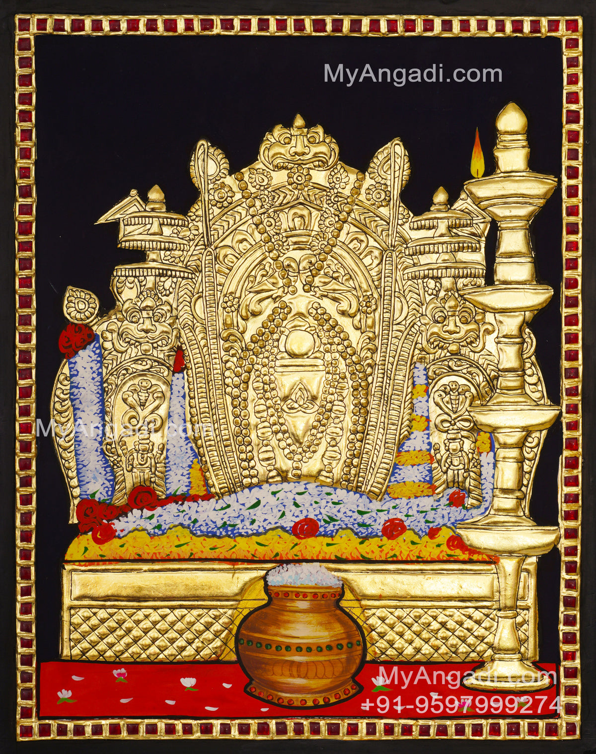 Manjunatha Swamy Tanjore Painting