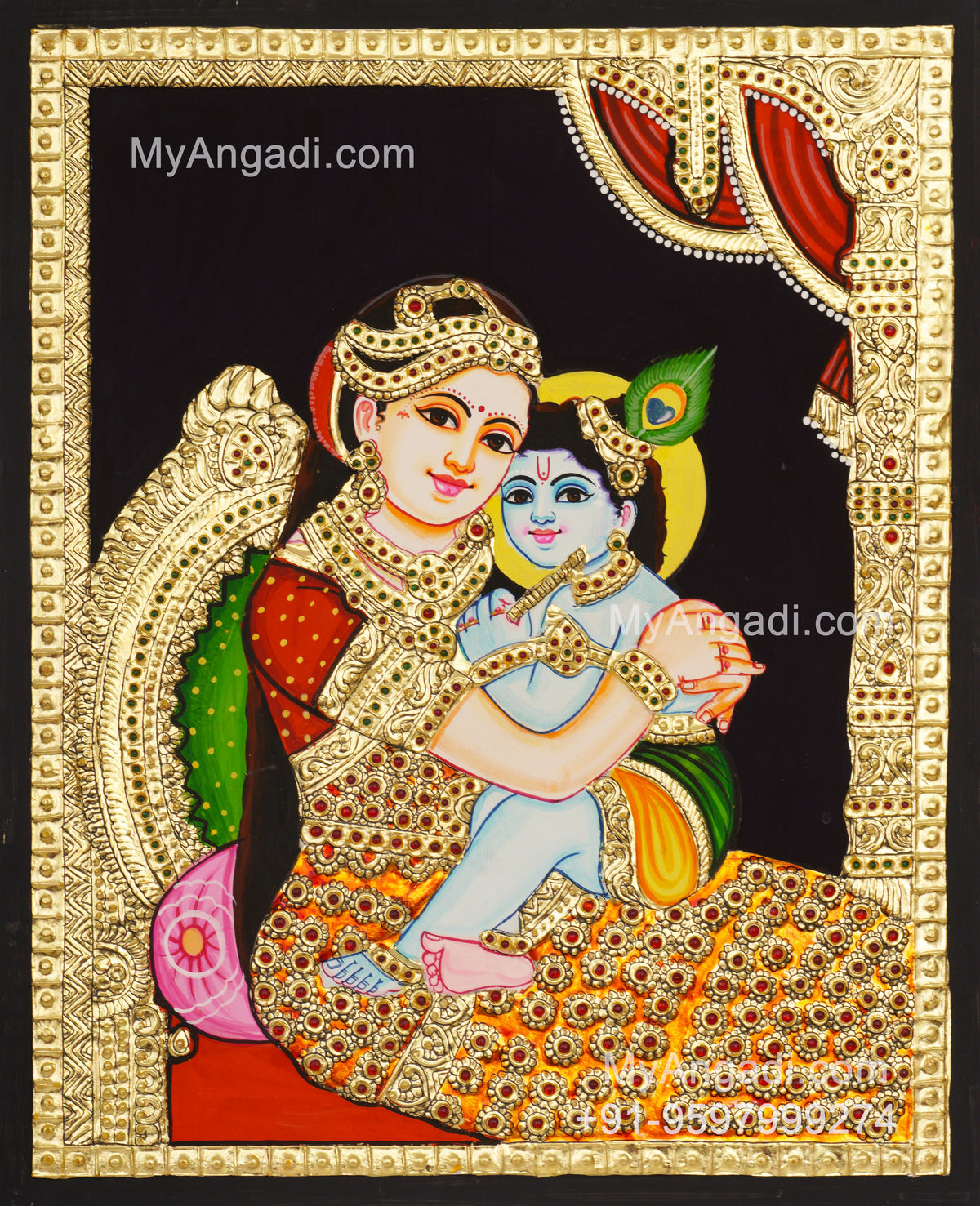 Yasotha Krishna Tanjore Painting