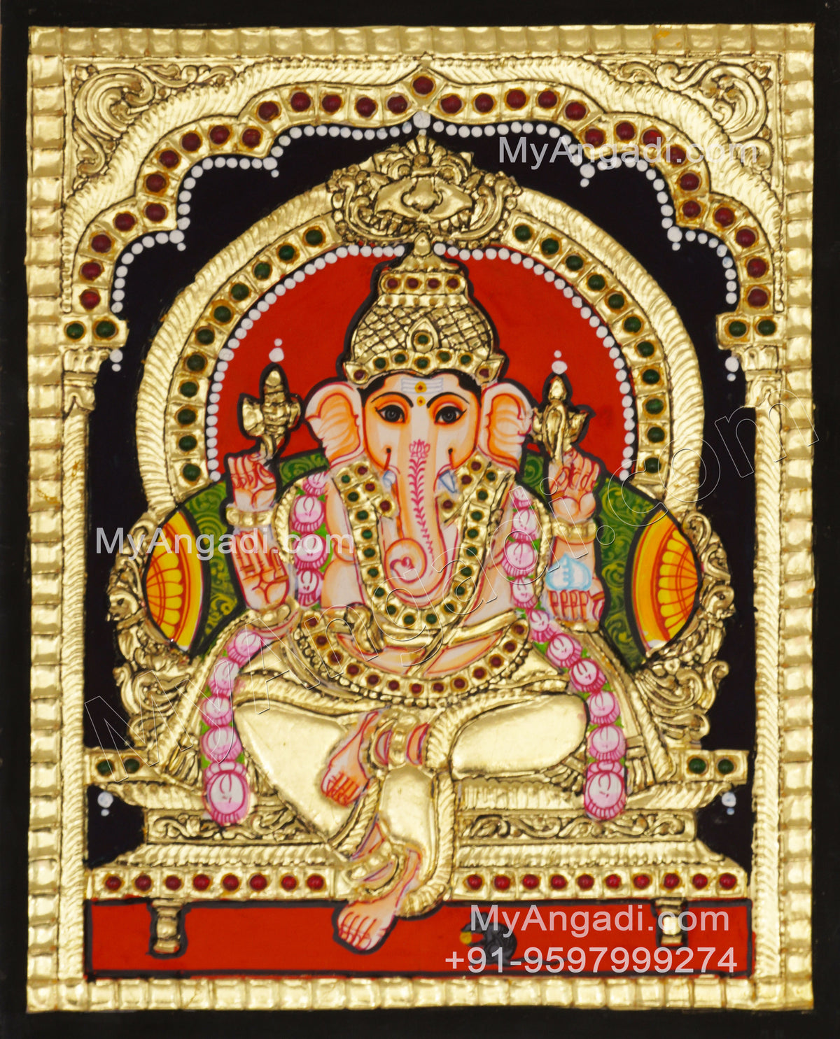 Ganesha Tanjore Painting, Ganesha Tanjore Painting