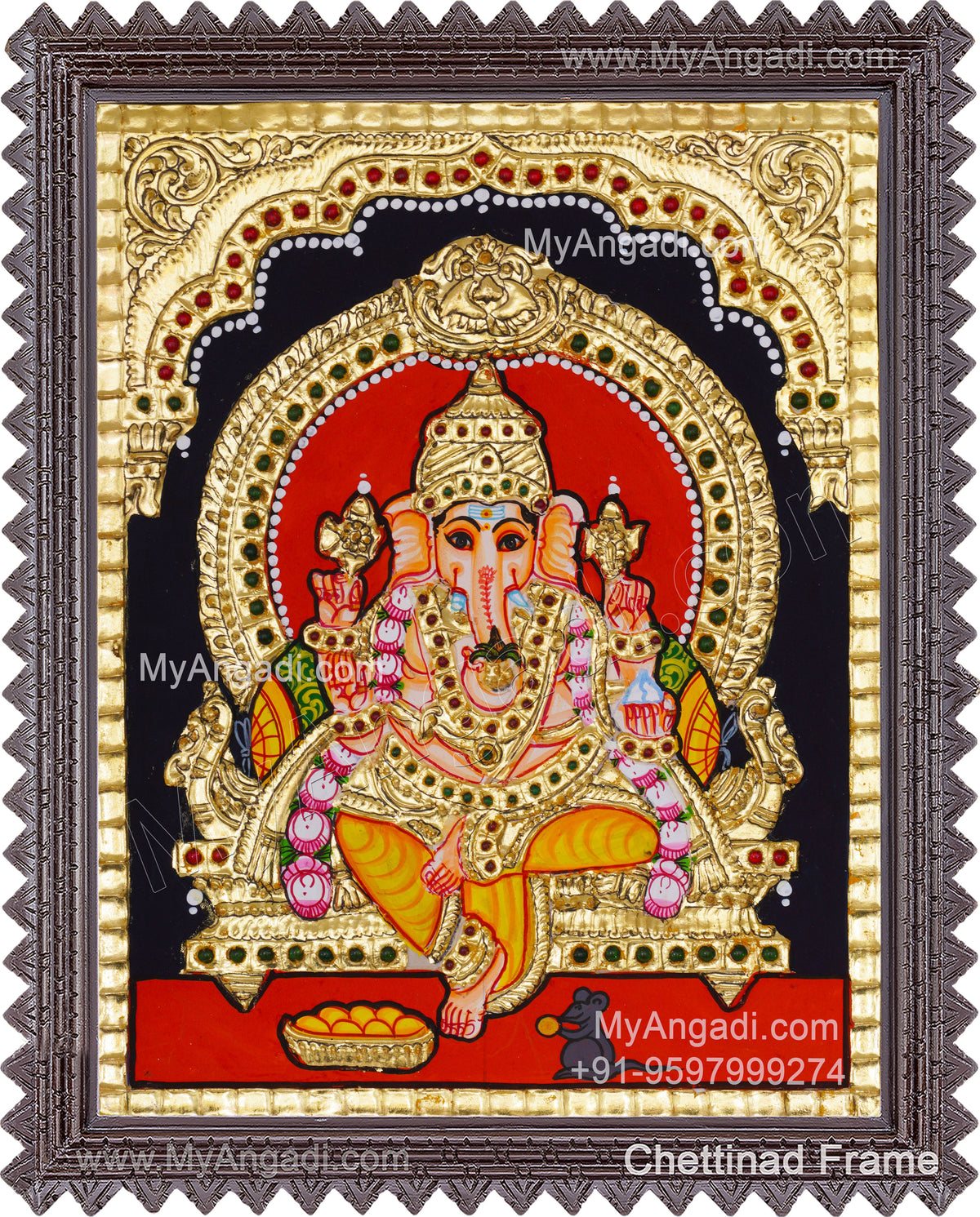 Ganesha Tanjore Painting, Ganesha Tanjore Painting