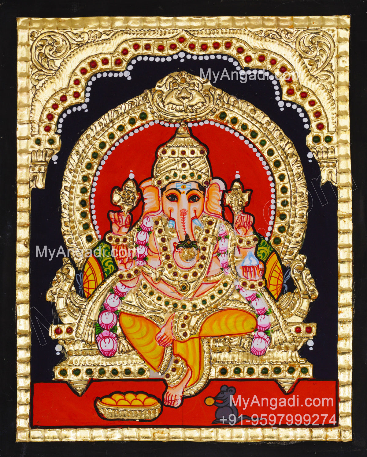 Ganesha Tanjore Painting, Ganesha Tanjore Painting